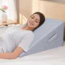 COOLBEBE Bed Wedge Pillow for Sleeping, 12" Elevated Wedge Pillow for Sleep Apnea with Washable Cover, 12Inch Foam Wedge Triangle Pad for Acid Reflux, Gerd, Snoring and After Surgery(Grey)