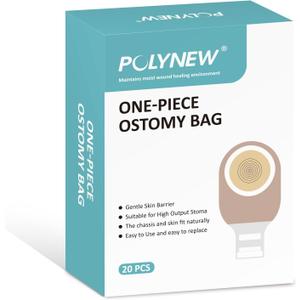 20 PCS Colostomy Bags,Ostomy Supplies,One Piece Drainable Ostomy Pouch with Closure for Ileostomy Stoma Care