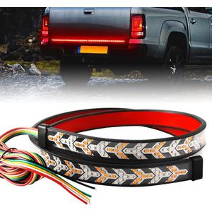 KaiDengZhe Arrow 48 Inch 432LED Truck Tailgate Light Bar Strip RED Brake Sequential Amber Turn Signal Lights Double Flashing Light Tail Light Bar for Pickup Trailer SUV RV Van-1PCS