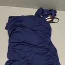 AISIZE Women's Classic Keyhole Neck Wrap Cocktail Party Sheath Dress Navy Blue Small