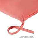 Modern Outdoor Chaise Lounge Cushion with Ties Durable Polyester Fabric, Channel-Filled Polyfiber Insert, Removable Zippered Cover, Coral