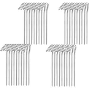 7" Tent Stakes, Heavy Duty Tarp Camping Stakes, Galvanized Metal Pegs for Outdoor Decorations, 40 PCS