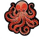 3.5" Octopus Patch - Embroidered Sea Creatures Applique Appliques Iron On Sew On Patches for Holes, Clothing, Jeans, Hat, Backpacks, Clothes