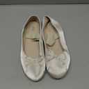 JOEupin Women's Pink Ballet Flats with Bow - Comfortable & Lightweight Shoes | Ballet Flats with Strap | Non-Slip Sole & Cushioned Arch Support Slip-On Shoes for Wedding/Work (8, White)