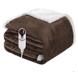 Electric Heated Blanket Full Size 72"x84", Soft Flannel with Overheat Protection, 9 Adjustable Heat Settings & 10-Hour Auto-Off Timer, Fast Heating for Winter Comfort, Dark Brown