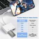 [Apple MFi Certified] Lightning to USB 3.0 Camera Adapter with Charging Port, High Speed OTG Adapter for iPhone iPad, Support SD Card Reader, 4K Video Transfer, MIDI Keyboard, Mic, Flash Drive, Mouse