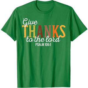 Thanks to Lord Psalm Thanksgiving Christian Women Men T-Shirt Kids 10, Kelly Green