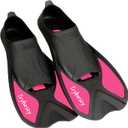 Swim Fins,Short Snorkel Fins Travel Size Flippers for Snorkeling Diving Swimming Adult Men Women (S(MEN:5.5-7;WOMEN:6.5-8), Rose Red)