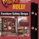 Quakehold! Furniture Strap Kit, Earthquake Fasteners for Disaster Preparedness, Child Proof Safety Straps for RV, Home Office, Helps Prevent Damage and Injury, Easy to Install, Black