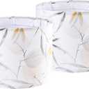 Lamp Shade Set of 2 For Table Lamps, 13" Top x13" Bottom x 10" High(Spider), Printing Leaf Modern Lampshades For Bedroom, Living Room Lamps Replacement Shades, Easy Assembly Required, By GO&SO
