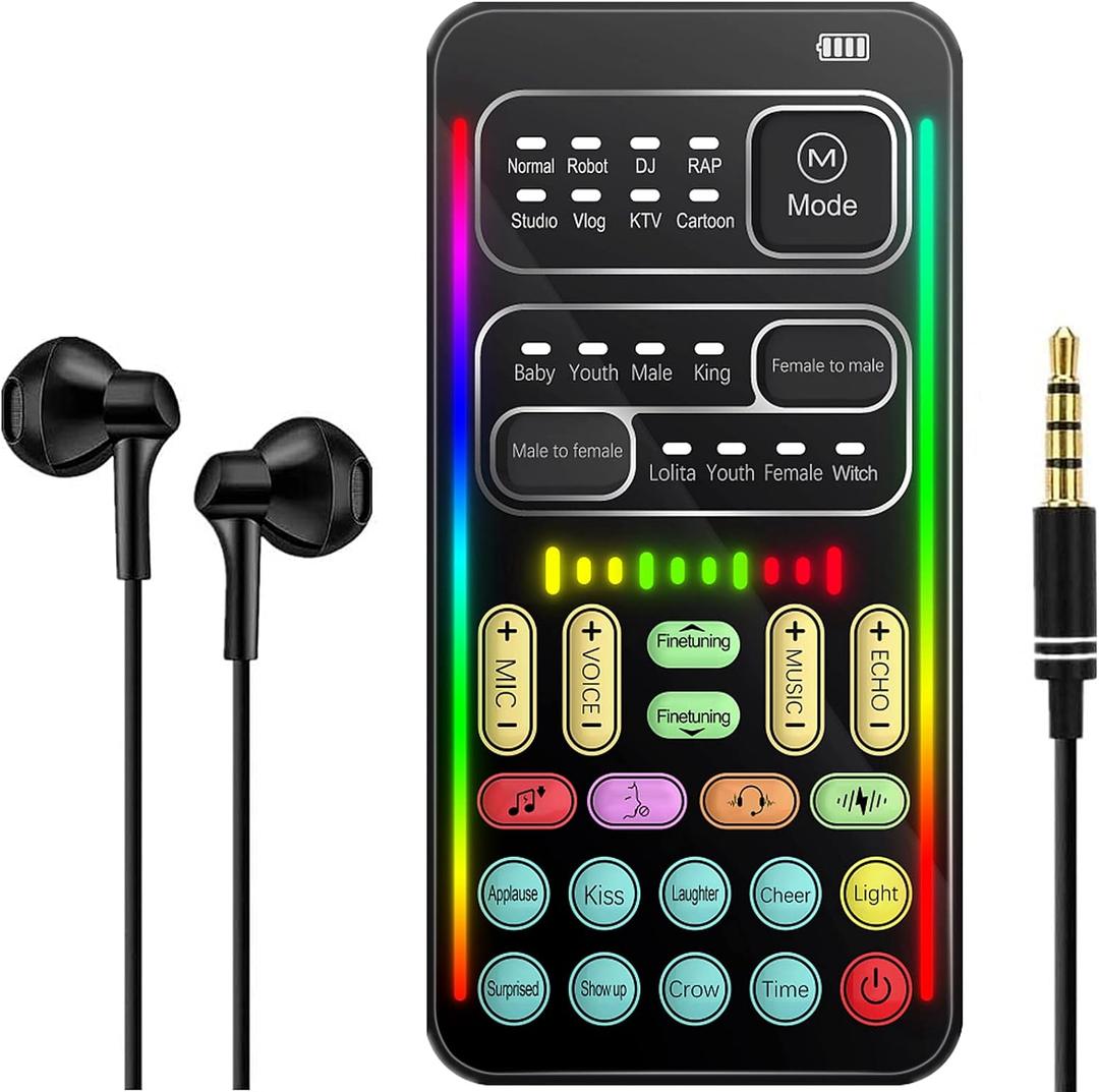 Voice Changer, Handheld Microphone Voice Changer with Sound Multifunctional Effects Machine for Phone/PS4/Xbox/Switch/IPad/Computer/Laptop/Anchor/Cam Girl/Kids