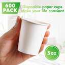 TV TOPVALUE 600 Pack 5 oz Paper Cups, Disposable Bathroom Mouthwash White Hot Drinking Cups for Home, School and Office (EXP 12/31/36)