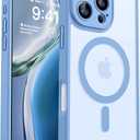 CANSHN Magnetic Compatible with iPhone 16 Pro Case, Upgraded [Full Camera Protection] [Compatible with Magsafe] [Translucent Matte] Shockproof Protective Phone Case Cover 6.3 Inch - Light Blue