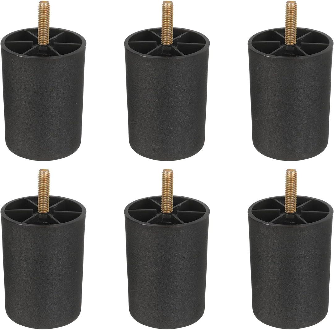 uxcell 6 Pcs M10 x 3.1 x 2.3 Inch Furniture Legs, Plastic Sofa Couch Legs Tapered Replacement Legs Tapered Feet for Chair Sofa Dresser Cabinets Bed, Black