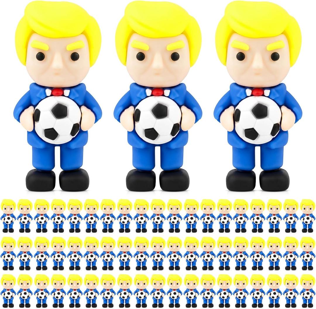 60 Pcs Mini Figures Holding Soccer Ball | 1.37 Inch Fun Cartoon Collectible Little People Figures,Novelty Gifts for Kids,Soccer Lovers,Party Decor