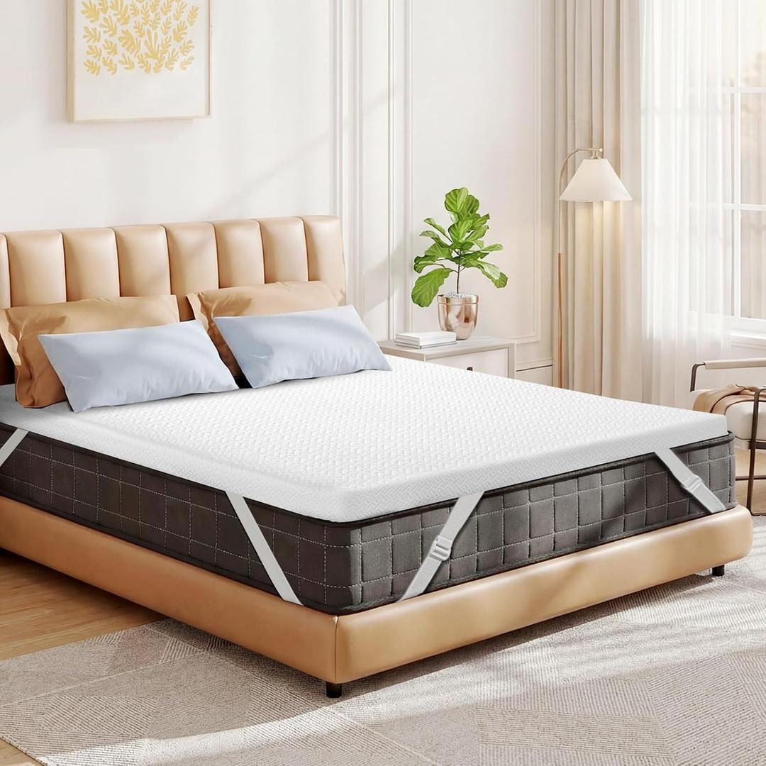 Czpalo 3 Inch Gel Memory Foam Mattress Topper King, Cooling Mattress Topper with Removable & Washable Cover, CertiPUR-US Certified