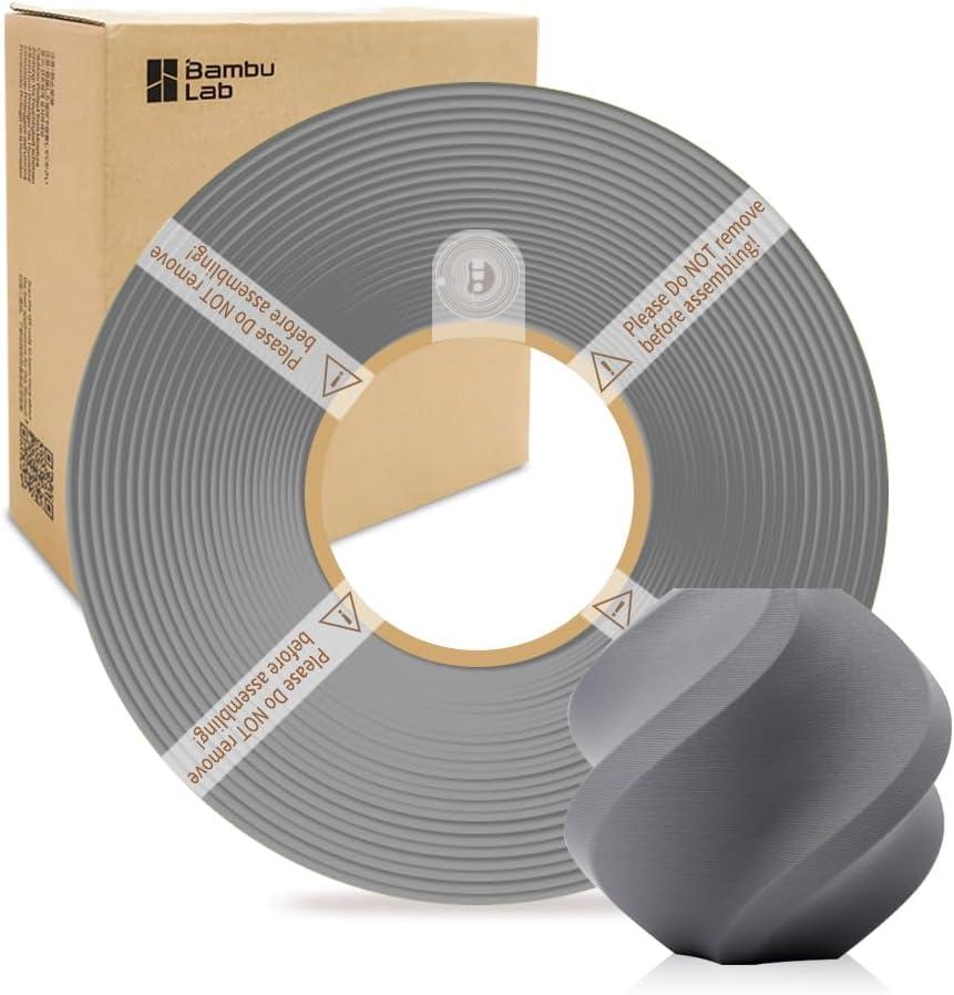 Bamboo Lab 1.75MM PLA Matte Filament High Speed Printing with RFID 1KG +/- 0.03mm Eco Friendly 3D Printer Filament for Bambu Lab P1P/P1S/X1C/X1/A1/A1 Mini (Without Spool) (Ash Gray 11102)