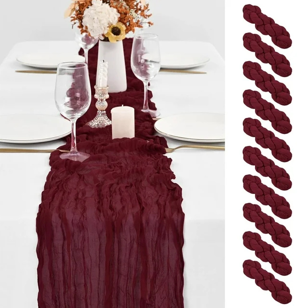 Burgundy Table Runner 3 Pack