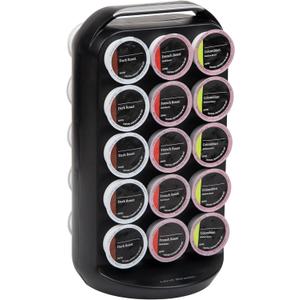 Mind Reader Single Serve Coffee Pod Storage, 30 Pod Capacity, Countertop Organizer, 6.75"L x 6.25"W x 12.5"H, Black