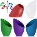 Tuanse 5 Colored Plastic Floor Lampshade 1.65 Inch Floor Lamp Shade Replacement Interchangeable Horseshoe Cover Shade for LED(Dark Colors)
