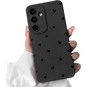 Lovmooful Compatible for Samsung Galaxy S25 5G Case Cute Cool Heart with Black Design for Girls Women Soft TPU Shockproof Protective Girly for Samsung Galaxy S25 5G-Snall Heart