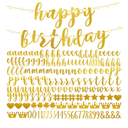 TaoBary 167 Pcs DIY Banner Kit Happy Birthday Glitter Banner Customizable Glitter Make Your Own Kit 162 Letters Symbols and Numbers 3 Rope for Birthday Halloween Wedding Christmas(Champagne Gold)