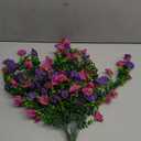 Artificial Fake Hanging Flowers Plants for Outdoor Outside Spring Summer Decoration 2PCS Faux Silk UV Resistant Realistic Morning Glory with Eucalyptus for Home Porch Patio Balcony(Purple & Magenta)