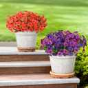 INQCMY Artificial Fake Pansy Flowers for Outdoor, 12 Pcs Faux Silk Pansies Spring Summer Flowers for Outside for Planter Pot Porch Yard Patio Front Door Window Box Home Decor