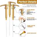 12 Pcs Syrup Pumps Dispenser, Compatible with 25.4 Oz/750ml Bottles, Great for Home & Coffee Bar Drinking Mixes, Tea, Beverage, Cocktails, Plus Spoons(Gold 5.23")