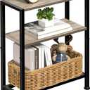 Narrow Side Table for Small Space, 2-Tier Small End Table with Shelf Holder, Slim Nightstand, Skinny Snack Couch Table in Living Room, Bedroom, Study, Kitchen and Balcony (Camel Brown)