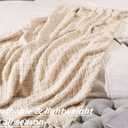 CREVENT Farmhouse Boho Knitted Throw Blanket for Couch Sofa Chair Bed Home Decoration, Soft Warm Cozy Light Weight for Spring Summer Fall (60''X80'' Beige)