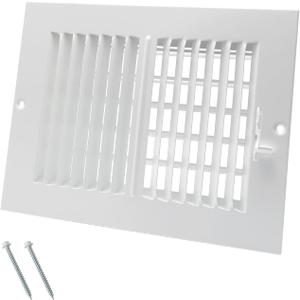 8 x 6 Inch [Duct Opening] Air Vent Covers for Wall or Ceiling - High Airflow 2 Way Steel Ventilation - Adjustable Wall/Ceiling Register, 9-3/4 Inch x 7-3/4 Inch [Overall Dimensions]
