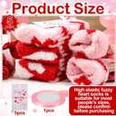 Berlune 5 Set Galentines Day Party Favors Fuzzy Sock Bracelet Scrunchie Gifts Set for Galentines Valentine's Women Party Gift (Red)