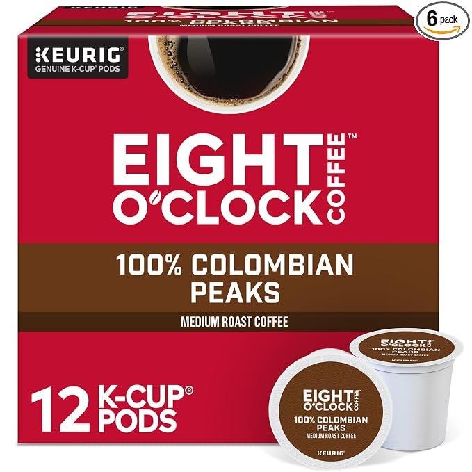 Eight O'Clock Coffee Colombian Peaks Keurig Single-Serve K-Cup Pods, Medium Roast Coffee, 72 Count