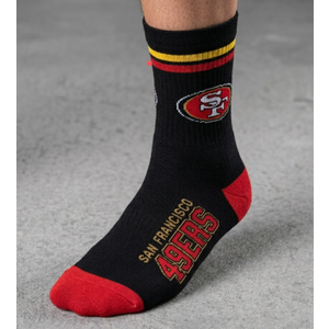 For Bare Feet NFL SAN FRANCISCO 49ERS Cozy Feather Compression Varsity Stripe Team Color Small/Medium
