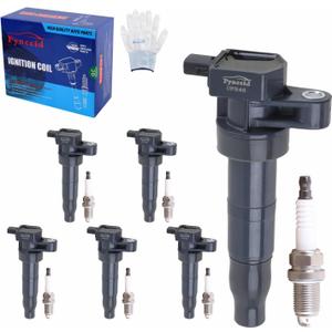 UF546 High-Performance Ignition Coils & Iridium Spark Plugs Set of 6 for Hyundai Azera/Entourage/Santa Fe/Sonata/Veracruz & Kia Amanti/Optima/Sedona/Sorento 3.3L 3.8L V6 - Replaces 27301-3C000