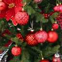 Red Christmas Ball Ornaments Christmas Tree Decorations 36pcs Shatterproof Christmas Ornaments Set with 6 Styles in 3 Sizes(Small Medium Large)
