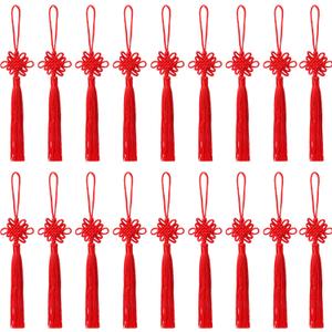 50 Pieces Chinese Knot Fortune Tassel Handmade Chinese Knotting Cord for Chinese New Year