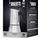 Bialetti - New Venus Induction, Stovetop Coffee Maker, Suitable for all Types of Hobs, Stainless Steel, 4 Cups (5.7 Oz), Silver