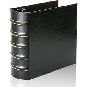 LETVPVOW Vintage Hardback 3 Ring Binder 3 Inch, Professional Leather Binder 3 Ring, Three Ring Binders Fits 8.5 x 11, D Ring Binders for Photo Album, Home, School and Office Supplies- Dark Green