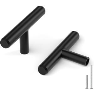 homdiy 10 Pack Solid Cabinet Knobs Black Dresser Knobs Single Hole Drawer Knobs Black Kitchen Hardware for Dresser Drawer