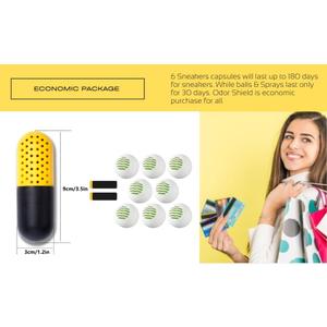3 x 6 PCs Shoe Deodorizer & Hamper Deodorizer Pills |Moisture absorbers & odor eaters for shoes | Recharge & Spill-free Refresher Balls for Sneakers, Closets, Boxing Gloves, Cars and Gym bags