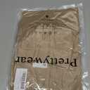 Prettywear Women's Quarter Zip Pullover Sweaters 2024 Long Sleeve Collared Slim Fit Ribbed Knit Business Casual Fall Top (Large, Khaki)