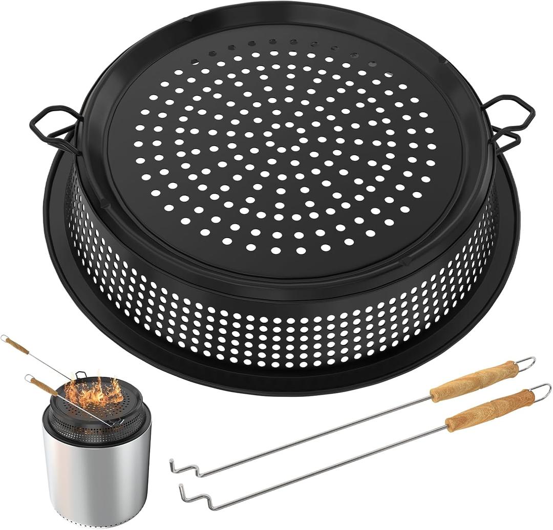 Fire Pit Spark Protector Screen for Solo Stove Ranger 15" Accessories, Black Steel Fire Screen for Solo Stove Ranger and Other Outdoor Fire Pits, Heavy Duty Spark Shield for Backyard Party Fire Pits