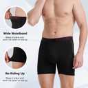 BAMBOO COOL Men's Ultra ComfortSoft Underwear, Moisture Wicking & Breathable No Ride Up Boxer Briefs with Fly, Multipack (Black, XXL)