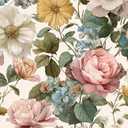 Orainege Vintage Floral Peel and Stick Wallpaper for Bedroom 16.9inx118.1in Floral Contact Paper Peel and Stick Self Adhesive Wall Paper for Bathroom Nursery Cabinets Decor Vinyl Roll