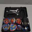 WTUME 10 Piece Battling Gyros Tops, 3 Two-Way Launchers, Zest Achilles Valkyrie with Portable Box pro Series Set for Kids Boys Children Birthday Party Gift Idea.