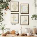 AEHIE Spring Floral Cross Easter Christian Wall Art Poster Prints for Home Living Room Bedroom Decor, He is Risen, Easter Egg Rabbit Bunny Floral Decorations Prints Wall Art Unframed 4pcs 8x10in, Spring Sale