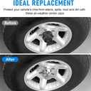 4PCS 4.88inch Trailer Wheel Center Caps Fit 4.88" Center Bore for Truck SUV RV Wheels Rims Trailer Carbon Steel Push Through Hub Covers Chrome Silver