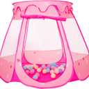 Pop Up Princess Tent with 50 Balls,Ball Pit with for Kid Girl Birthday Gift,Princess Toys for Toddlers with Carrying Bag,Play Tent for Kids Indoor|Outdoor